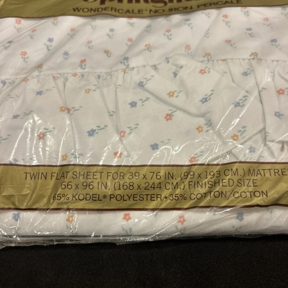New Vintage SPRINGMAID Wondercale‎ Country Gear Field Flower Twin Flat Sheet